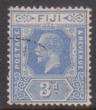 (F263-77) 1912 Fiji 3d blue KGV stamp (CA)