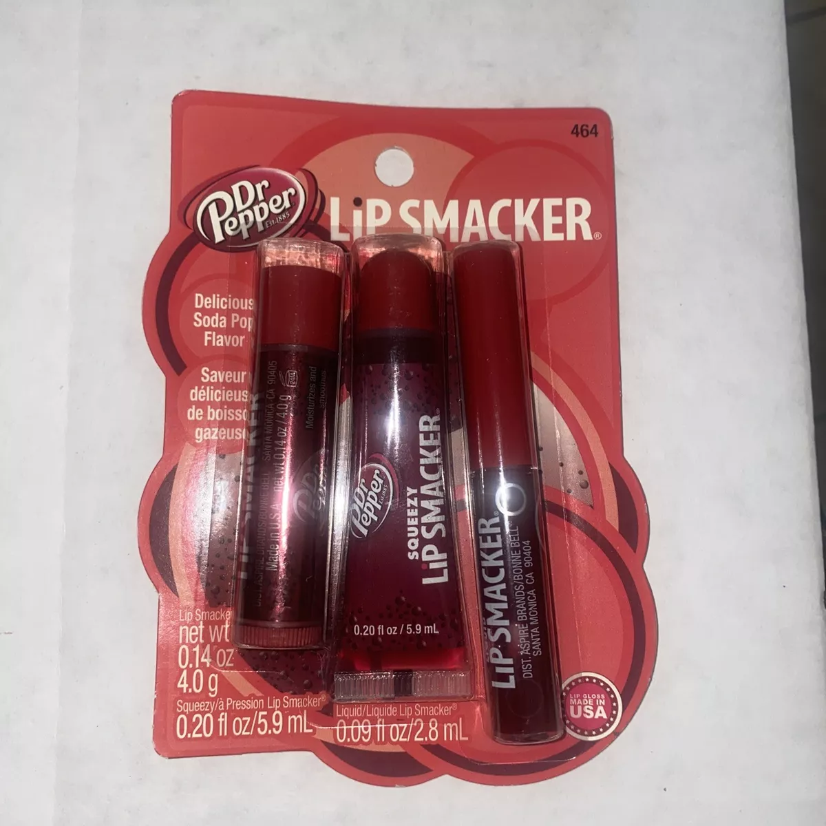 Lip Smacker DR PEPPER Set 464 Lip Balm SQUEEZY Liquid Lip Gloss