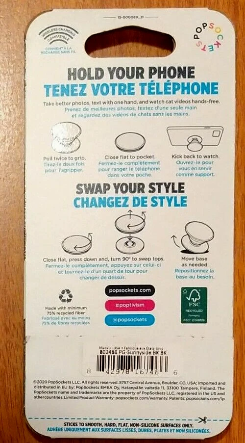 New POPSOCKETS POPGRIP Phone Grip & Stand With Swappable Top in Sunnyside - Image 2 of 3