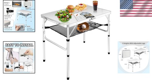 Modern Rectangular Foldable Table for Camping & Backpacking with Safety Locks - Picture 2 of 10