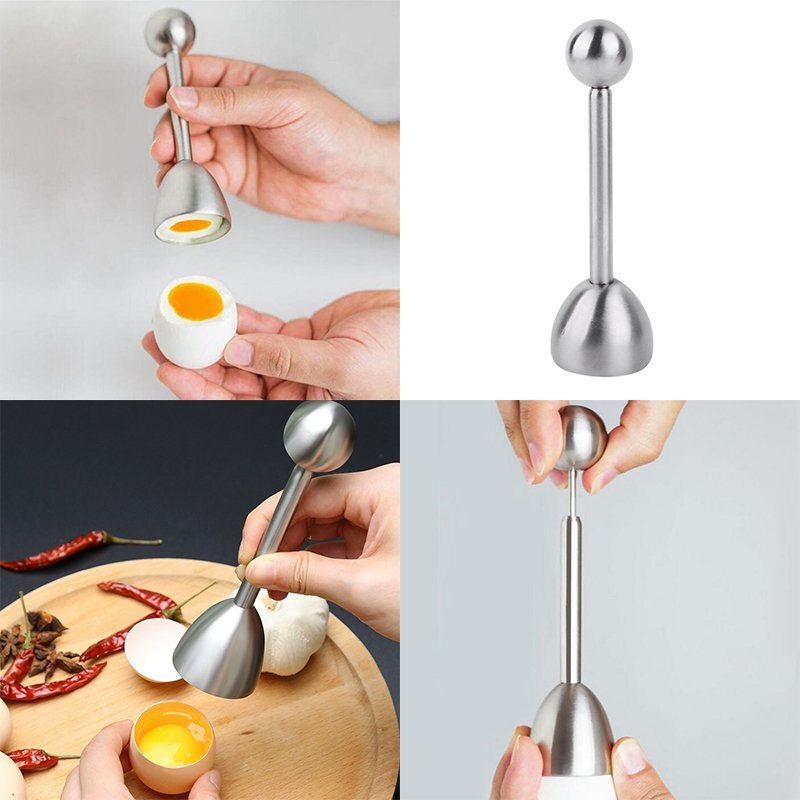 AMAYGA Eierköpfer Set,Edelstahl Eieröffner Eier Eierteiler Eierschneider,1x Eierköpfer 2X