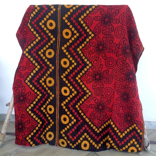 Vintage Kantha Throw Quilt Handmade Indian Ralli Gudri Blanket Wholesale Bedding - Picture 6 of 29
