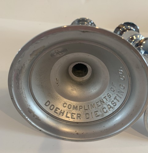 2 portacandele vintage DOEHLER JARVIS pressofuso cromato - Foto 4 di 6