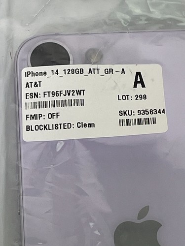 Apple iPhone 14 - 128 GB - Púrpura (AT&T Bloqueado) NUEVO "A" Estado - Imagen 8 de 8