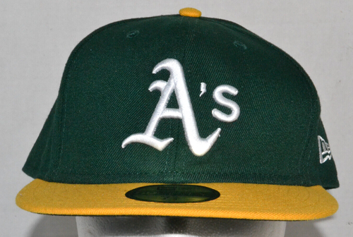 New Era 59Fifty Oakland Athletics Hat Fitted 7 3/4 Green Gold On Field Cap