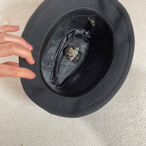 Vintage Dobbs Fifth Avenue Fedora Hat Mens 7 1/8 Black Wool New York Detective - Picture 7 of 13