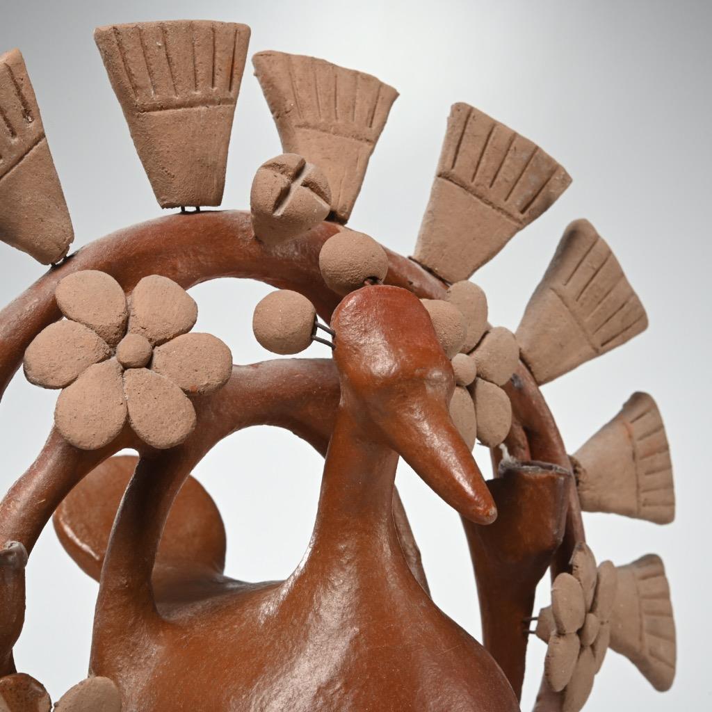 Heron Martinez Mendoza Mexican Folk Art Pottery Peacock Heron Martinez Mendoza Mexican Folk Art Pottery Peacock