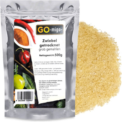 Getrocknete Zwiebeln, grob gemahlen 500g - GOmigo