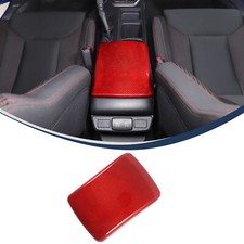 Red Real Carbon Fiber Center Armrest Storage Box Cover Trim For Subaru WRX 2022+