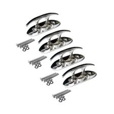 4-1/2" Boat Folding Cleat Marine Dock Cleats Flip Up Boat Cleats Stainless St...