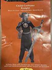 Unisex Kids Medieval Knight Costume w/ Helmet  Pauldron Size 4/5