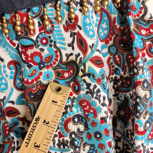 Coldwater Creek Size PS Multicolored Boho Cotton Beaded Waist Maxi Skirt READ - Picture 14 of 16