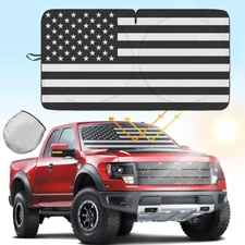 For Ram 1500 2500 3500 Car Windshield Sun Shade US Flag UV Block Shield Cover