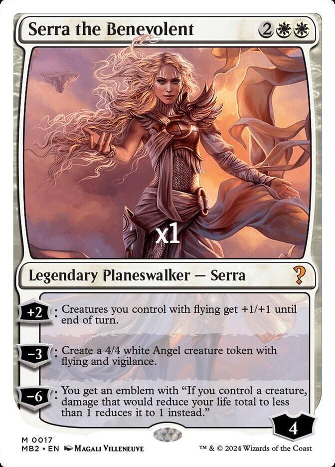 MTG White Border Mystery Booster 2 MB2 Serra the Benevolent