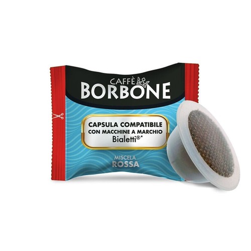50 CAPSULE CAFFE BORBONE MISCELA ROSSA COMPATIBILE CON BIALETTI - Foto 1 di 3