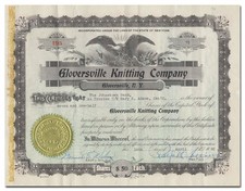 Gloversville Knitting Company Stock Certificate