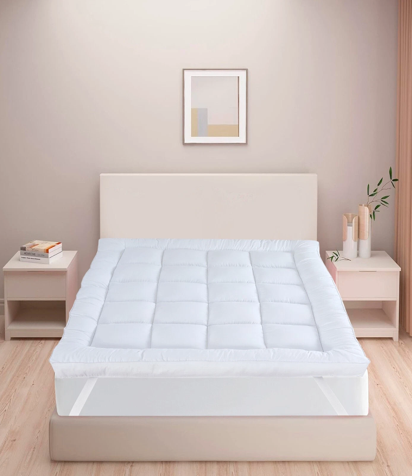 10cm Deep Mattress Topper Luxury Soft Hotel Quality Microfiber All Sizes 4"