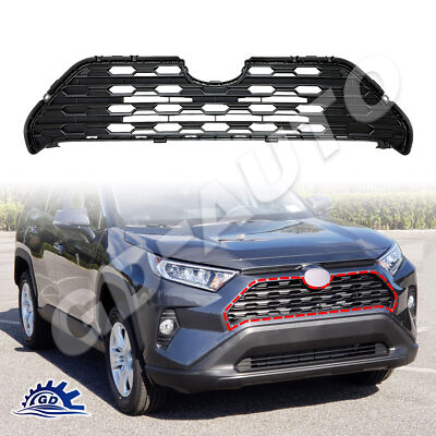 Front Bumper Upper Black Grille Grill Assembly Fit 2019-2022 2023 Toyota RAV4