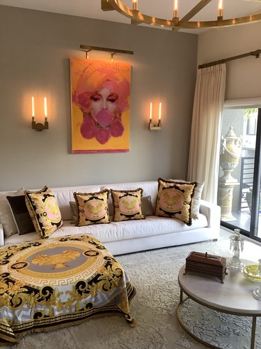 Custom Made Lion And Urn Versace Throws 55”55”made From Heavy Upholstery Fabric - Picture 16 of 16