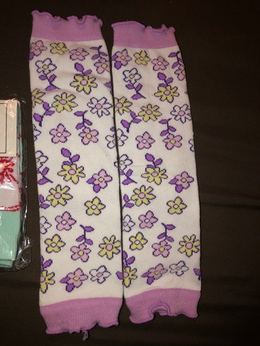 BL Baby Leggings Leg Warmers Lot Of 3 Girls 2 new 1 used once flowers butterfly - Picture 5 of 6