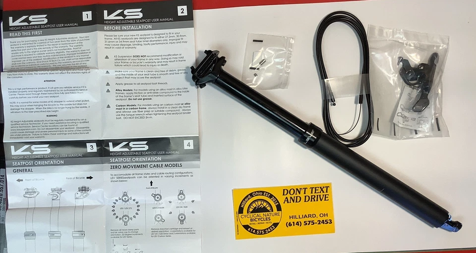 Tija de sillín con cuentagotas ajustable Kind Shock LEV Si 150 mm KS 30,9 x 445 mm con control remoto Foto 2 de 4