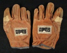 Vintage 1990s Heavy Duty Leather PMI Rappelling Gloves Sized LARGE, FREE SHIP