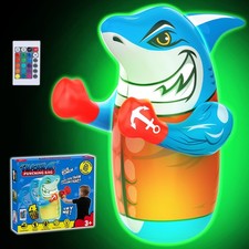 Shark LED Inflatable Punching Bag for Kids, 47'' Shark Toys for Kids, Uniquel...