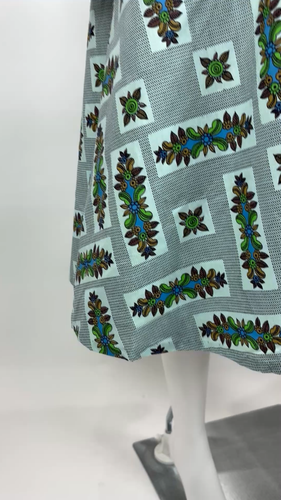 Vintage 50s Wrap Dress Womens XL Deadstock Blue Cotton Floral Volup - Video 1 of 1
