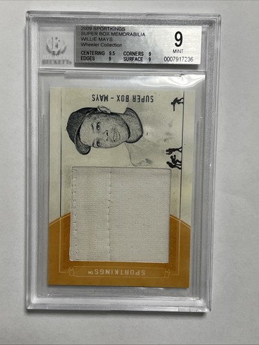 MAGLIA SPORTKINGS SUPER BOX GAME 2009 USATA MEMORABILIA 1/1 WILLIE MAYS BGS 9 - Foto 5 di 9