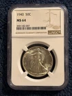 1940-P  Walking Liberty Silver Half Dollar NGC MS64
