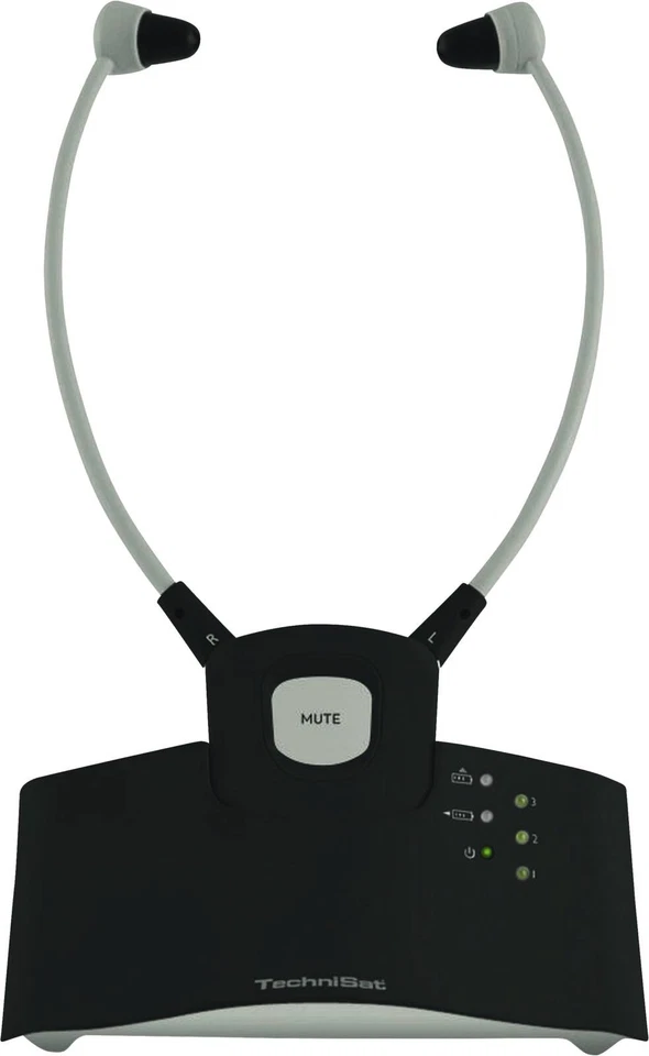 TechniSat Stereoman ISI 3 Funk Kopfhörer TV Kinnbügel Hörsystem mit Ladestation