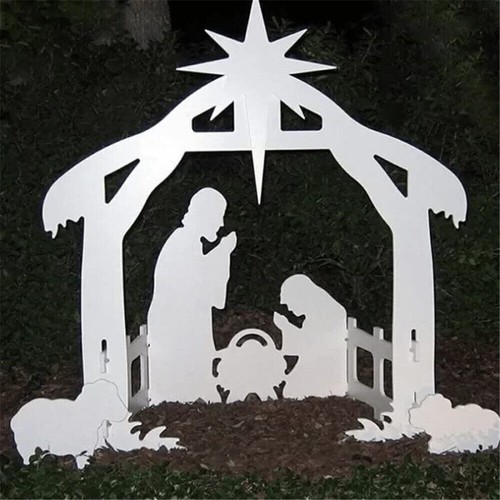 Christmas Nativity Scene Outdoor Garden Decor Baby Jesus Birth Scene Yard Sign~ - Picture 3 of 12