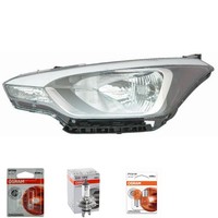 Halogen Scheinwerfer Rechts H4 Schwarz FüR Hyundai I20 Coupe Inklusive Lampen
