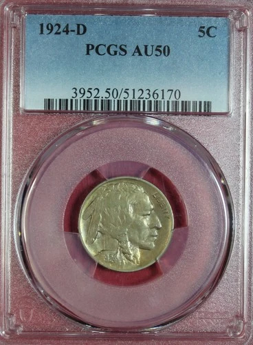 1924-D BUFFALO NICKEL PCGS AU50