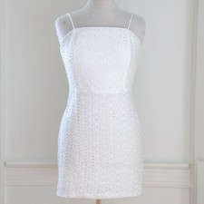 Windsor White Eyelet Sleeveless Mini Dress Size Large