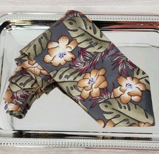 Tango by Max Raab 100% Silk Tropical Floral Necktie 56½"x4" Made In USA