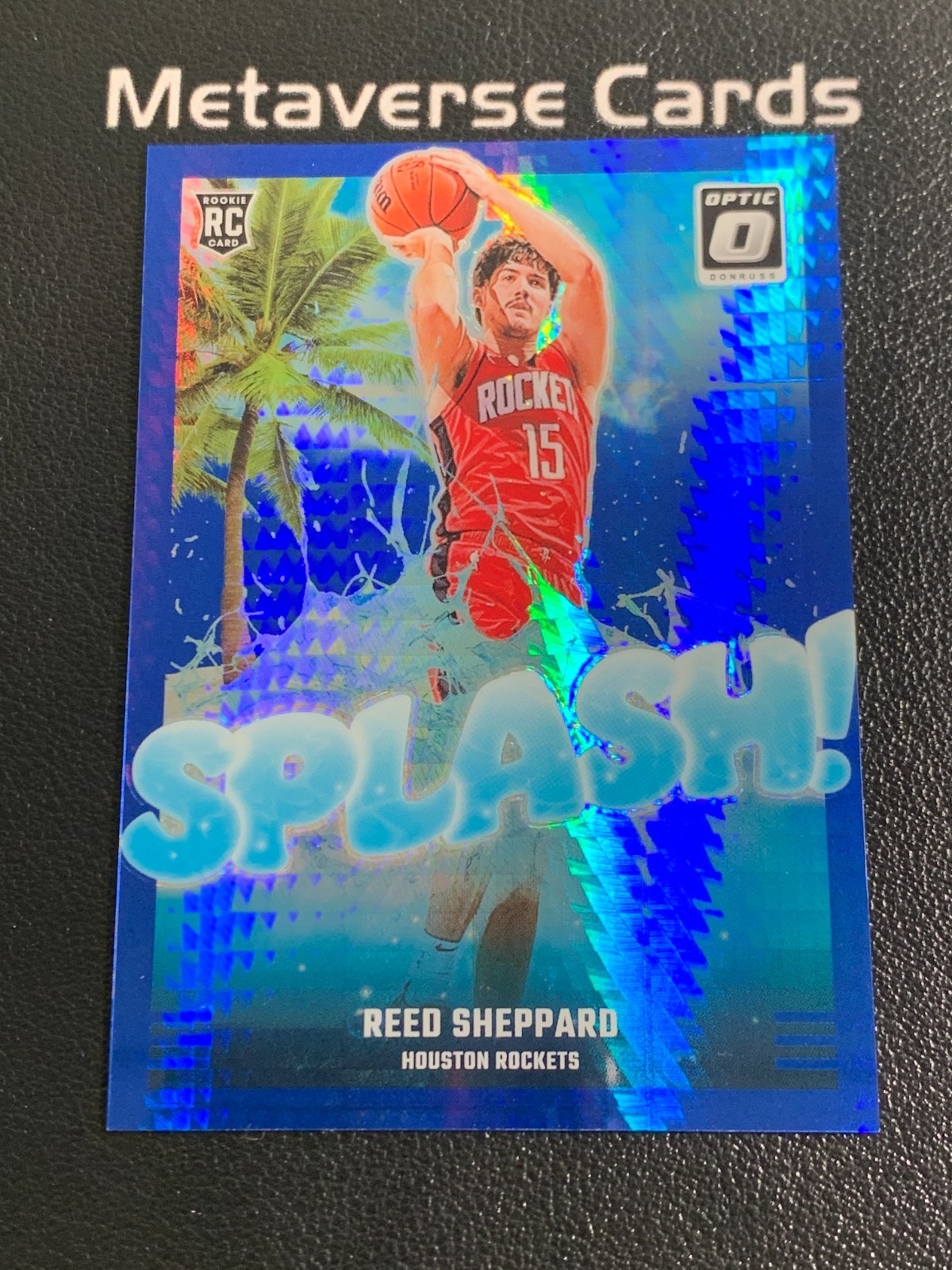 2024-25 Donruss Optic Reed Sheppard Blue Hyper Prizm Splash! Rookie RC 157/175