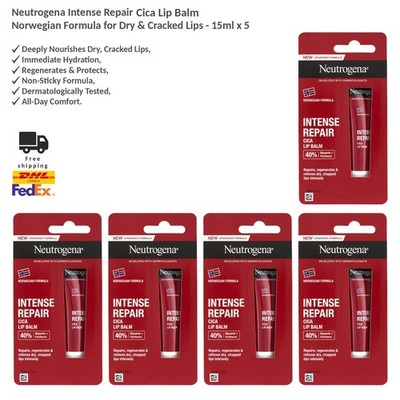 Neutrogena Intense Repair Cica Lippenbalsam für Trockene Lippen 5x15ml