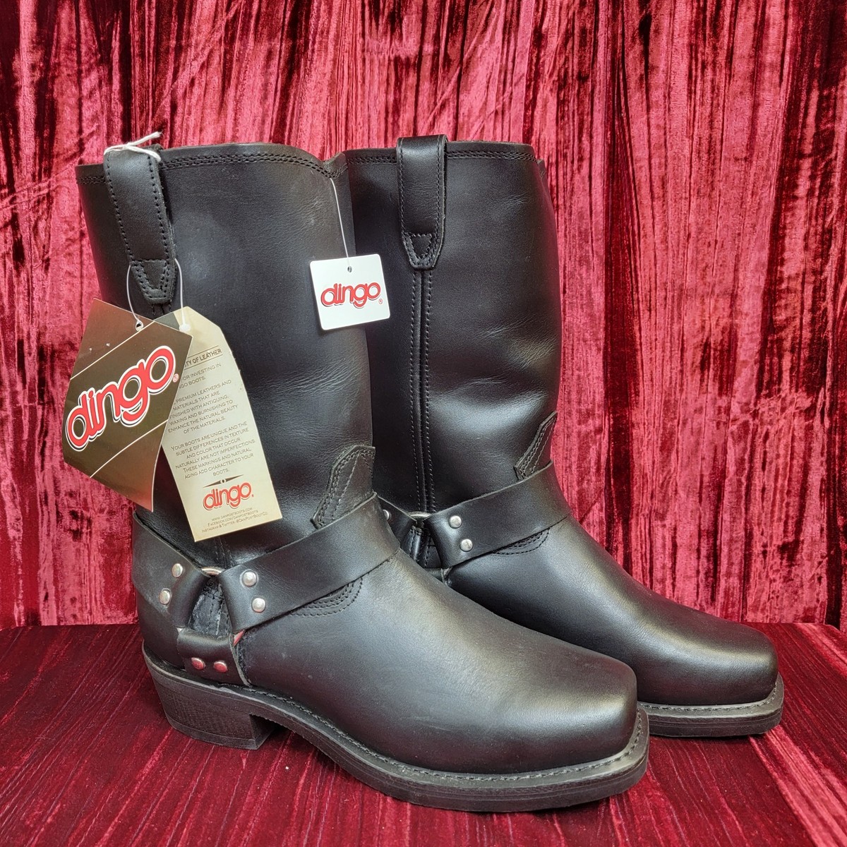 Dingo Dean Harness Square Toe Pull On Motorcycle Cowboy Men's 10