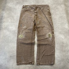 Dickies Carpenter Pantaloni Uomo 38" Vintage Canvas Workwear Pants, Marrone