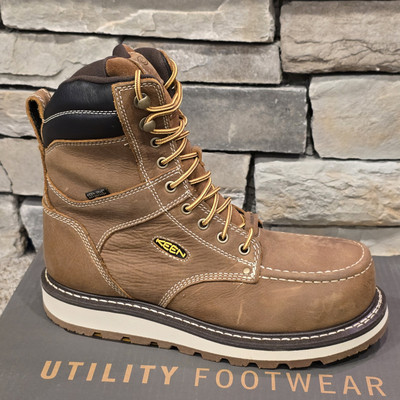 Keen Utility Mens Boots Sz 9 D Cincinnati 8in WP Belgian/Sandshell Carbon Toe 