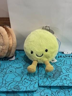 Jellycat Amuseables Max Macaron Green Plush Keychain Bag Charm Dust Bag - NWT