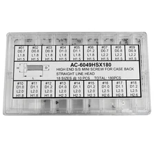 18 Sizes Stainless Steel Mini Screw Slotted Screw For Watch Back Case Repairing