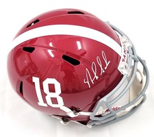 Nick Saban Signed Alabama Crimson Tide Riddell Replica Helmet Beckett Witnessed