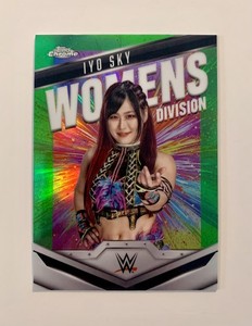2025 Topps Chrome WWE Iyo Sky #/99 Women's Division Green Refractor SP WD-IYO