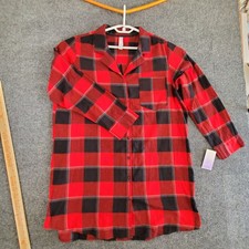Stars Above Nightgown Womens XL Perfectly Cozy Flannel Red Buffalo Check NEW