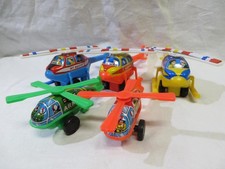 Vintage Japanese Tin Toy Helicopter Set Of 5 Showa Era