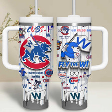 Blue Red Baseball Fan Insulated Tumbler With Handle 20oz 30oz 40oz