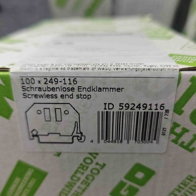 100Pcs 249-116 59249116 Schrewless End Stop for WAGO Wiring Terminal Blocks