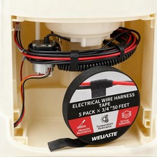 Premium Fabric Wiring Harness Tape 5 Rolls - Heat Resistant Self-Adhesive 10